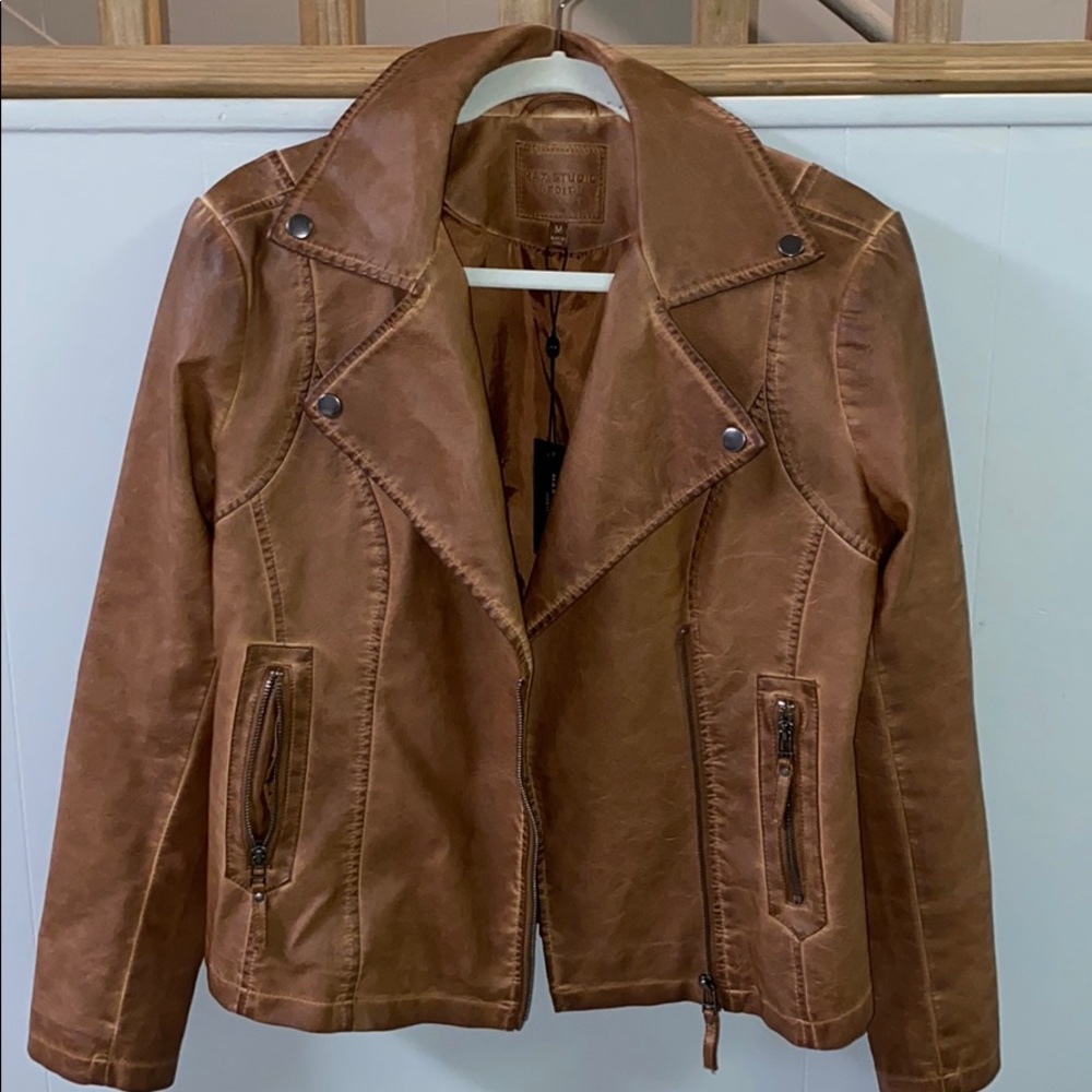 Max Studio Brown Leather Jacket